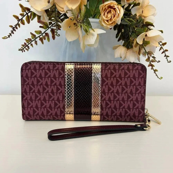 Michael Kors jet set large continental wallet oxblood - Picture 2 of 4